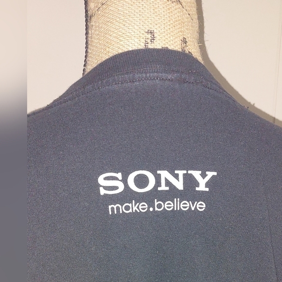 Sony Believe Tee Size Large Anvil Black VTG Retro - Picture 6 of 8